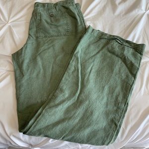 Hunter green linen pants